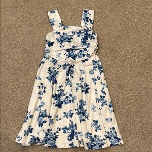 Floral Blue and White Girls’ Dress